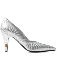 Versace - Gianni Metallic Nappa Pumps 90 Mm - Lyst