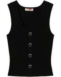 Twinset - Decorative-Buttons Knitted Top - Lyst