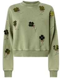 Pinko - Kikoine Clover-Embellished Sweatshirt - Lyst