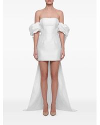 POST MERIDIEM - Bow-Back Puff-Sleeve Mini Dress - Lyst