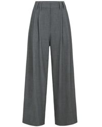 Brunello Cucinelli - Tropical Luxury Wool Tailored Trousers With Monili - Lyst
