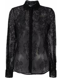 Carine Gilson - Floral-Lace Long-Sleeve Blouse - Lyst