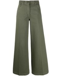 Aspesi - Wide-Leg High-Waisted Trousers - Lyst