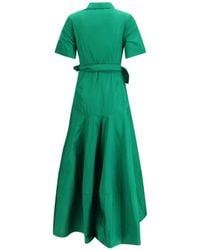 P.A.R.O.S.H. - Button-fastening Belted Dress - Lyst