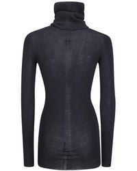 Rick Owens - Ls Tube Ribbed-Knit Roll-Neck Sweater - Lyst