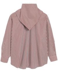 Ami Paris - Striped-Pattern Bandana-Collar Cotton Shirt - Lyst