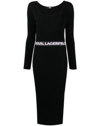 Karl Lagerfeld - Logo-print Knitted Dress - Lyst