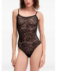 Guess - Lace-Overlay Bodysuit - Lyst