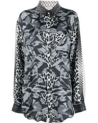 Pierre Louis Mascia - Abstract-Print Silk Shirt - Lyst