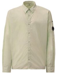 C.P. Company - Chemise Boutonnée En Popeline À Détail De Verre - Lyst