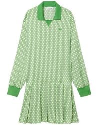 Lacoste - Patterned Pleated Mini Dress - Lyst