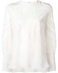 Chloé Blusa con detalles bordados - Blanco