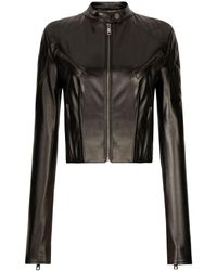 Dolce & Gabbana - Zip-up Leather Jacket - Lyst