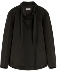 Lemaire - High-Neck Drawstring Blouse - Lyst