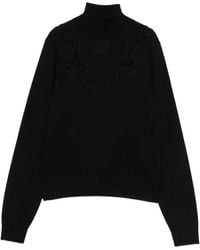 Zimmermann - Rollkragenpullover Mit Spitzenbesatz - Lyst