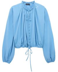 JACOB LEE - Ruffled Button-Front Blouse - Lyst