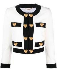 Moschino - Heart-embellished Cropped Jacket - Lyst