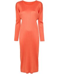 Pleats Please Issey Miyake - Robe Mi-Longue À Design Plissé - Lyst