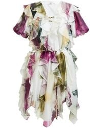 Aje. - Vestido Corto Voyager Con Volantes - Lyst