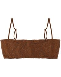 Mc2 Saint Barth - Athena Bikinioberteil Mit Strass-Leoparden - Lyst