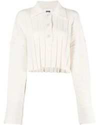 Rus - Cropped Long-Sleeve Knit Polo - Lyst