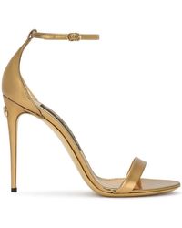 Dolce & Gabbana - Keira Sandalen im Metallic-Look - Lyst