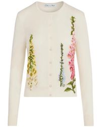 Oscar de la Renta - Floral-Embroidered Cardigan - Lyst