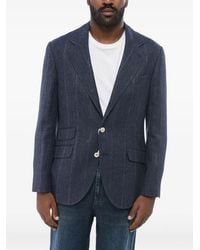 Brunello Cucinelli - Single-Breasted Linen Blazer - Lyst