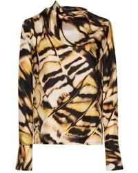 Oscar de la Renta - Bluse Mit Abstraktem Print - Lyst