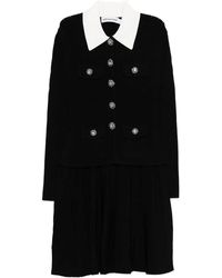 Self-Portrait - Vestido corto con cuello y apliques - Lyst