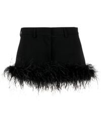 Miu Miu - Mini-Rok Met Veren Afwerking - Lyst