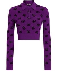 Dolce & Gabbana - Polo De Manga Larga En Jacquard - Lyst