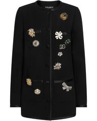 Dolce & Gabbana - Embellished Button-Front Jacket - Lyst