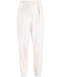 Lorena Antoniazzi - Creased Ribbed-band Tapered Trousers - Lyst