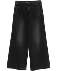 Homage - Pleat-Detail Wide-Leg Jeans - Lyst