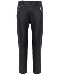 McQueen - Leather Biker Trousers - Lyst