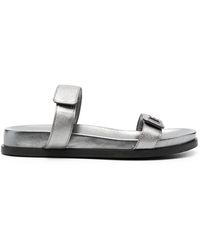 Emporio Armani - Logo-plaque Touch-strap Sandals - Lyst