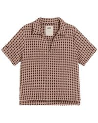 Oas - Check-Pattern Seersucker Polo Shirt - Lyst