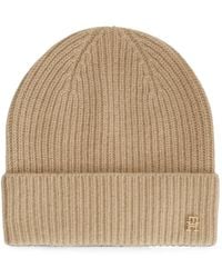 Tommy Hilfiger - Ribbed-Knit Logo-Plaque Beanie Hat - Lyst