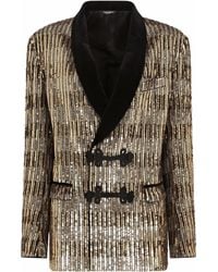 Dolce & Gabbana - Toggle-Fastening Sequin-Embellished Jacket - Lyst