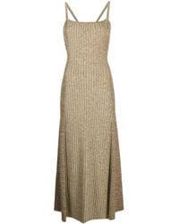 Ganni - Ribbed-knit Midi Dress - Lyst