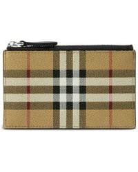 Burberry - Check Zip Card Case - Lyst