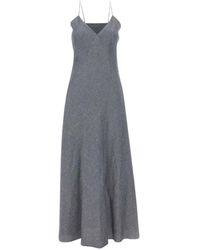 Eleventy - V-Neck Strap Maxi Dress - Lyst