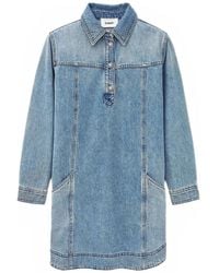 Ba&sh - Vestido Vaquero Tona Con Botones - Lyst