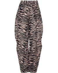 The Attico - Black Zebra-print Cotton Trousers - Lyst