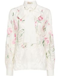 Elie Saab - Floral-embroidered Shirt - Lyst