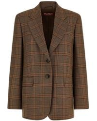 Max Mara - Blazer En Laine Métalca À Carreaux - Lyst