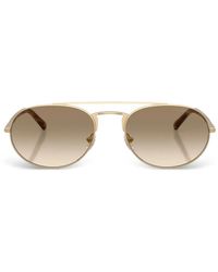 Emporio Armani - Double-Bridge Pilot-Frame Sunglasses - Lyst