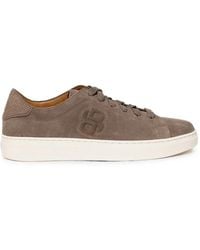 BOSS - Logo-Emed Suede Sneakers - Lyst