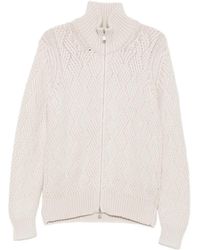 Barba Napoli - Patterned Zip-Up Cardigan - Lyst